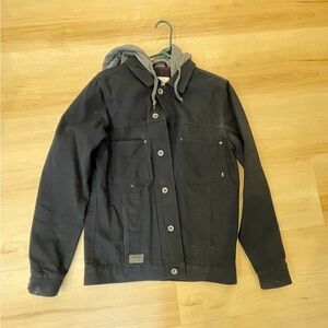 Vans Black and Gray Hooded Jacket